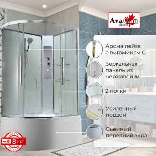 Душевая кабина EM5912RNT без крыши прозрачная